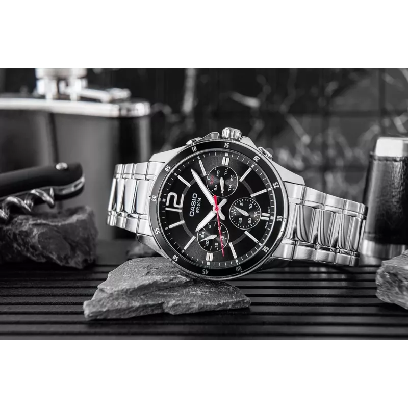 Casio MTP-1374D-1AV pánske analógové quartz hodinky nerezová oceľ 43,5 mm