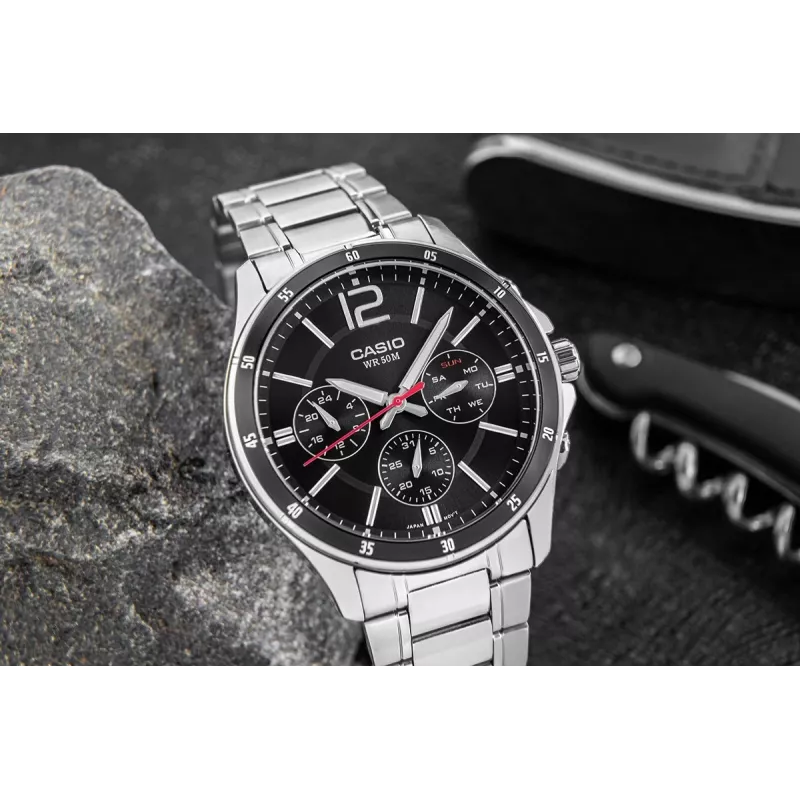 Casio MTP-1374D-1AV pánske analógové quartz hodinky nerezová oceľ 43,5 mm