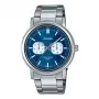 CASIO MTP-E335D-2E1VD pánske analógové quartzové hodinky, modrý ciferník, oceľový náramok, 47,6mm