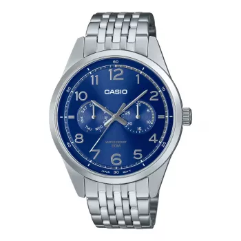 CASIO MTP-E340D-2AVDF pánske analógové quartzové hodinky 42mm oceľ modrý ciferník dátum