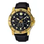 CASIO MTPVD300GL1EU pánske analógové quartz hodinky 45mm zlatý tón nehrdzavejúca oceľ čierna koža