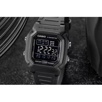Casio W-800H-1BVES pánske digitálne hodinky - 100m vodotesné, kremenný strojček