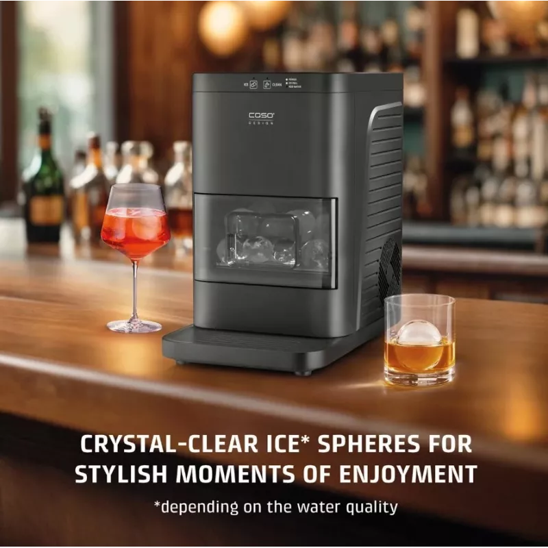 CASO IceBall Pro automatický prístroj na výrobu ľadových gulí – 130 W, 1,3 l, matná čierna