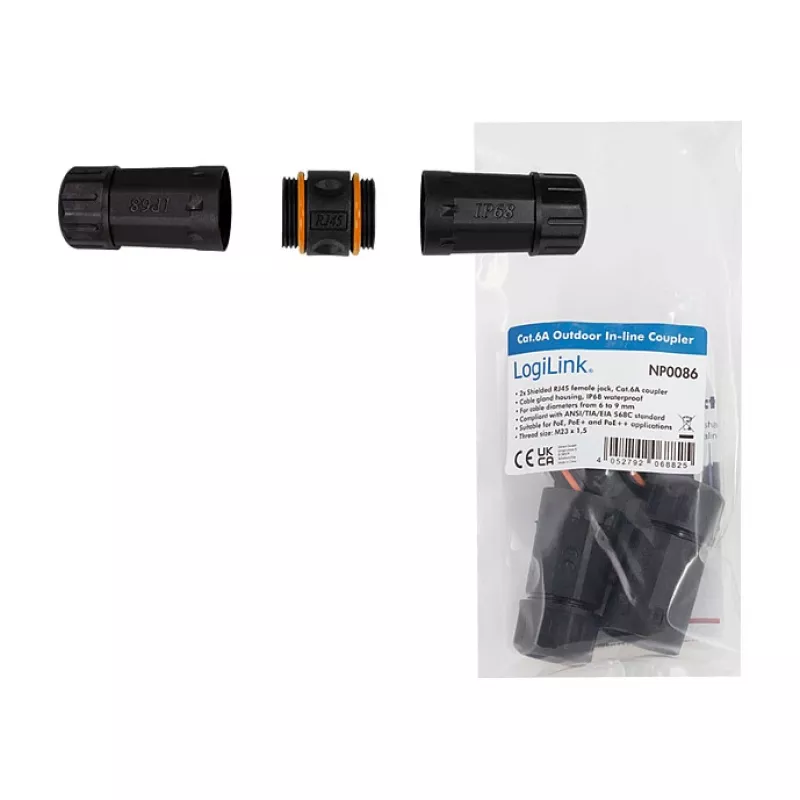 CAT6a outdoorová spojka IP68 RJ45 konektor samica na samicu tienený ethernetový spoj