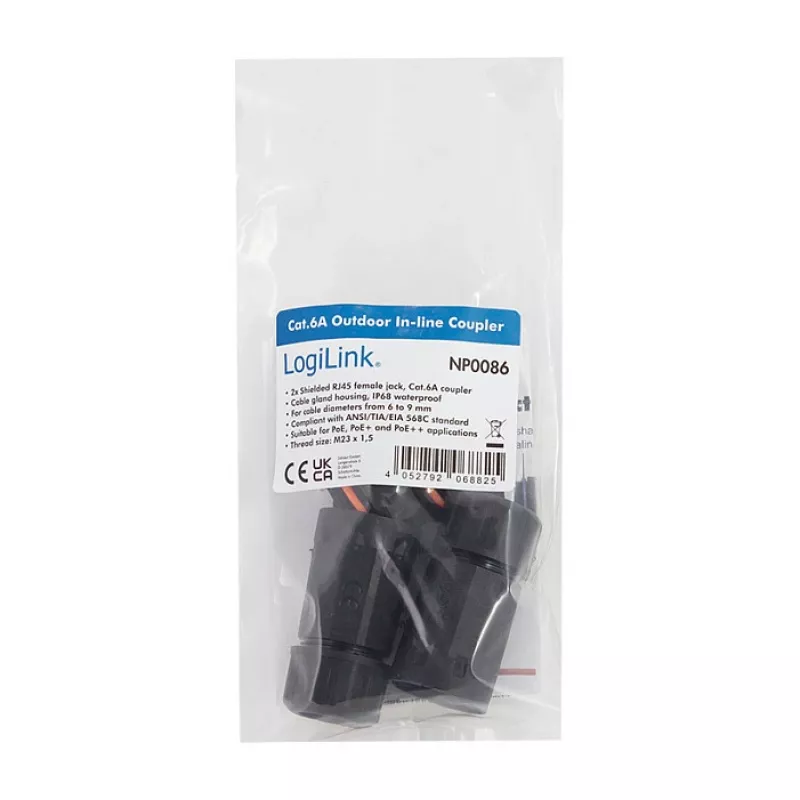 CAT6a outdoorová spojka IP68 RJ45 konektor samica na samicu tienený ethernetový spoj