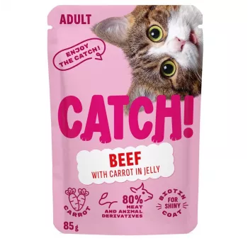 CATCH hovädzie a mrkva v želé mokré krmivo pre mačky - 85g