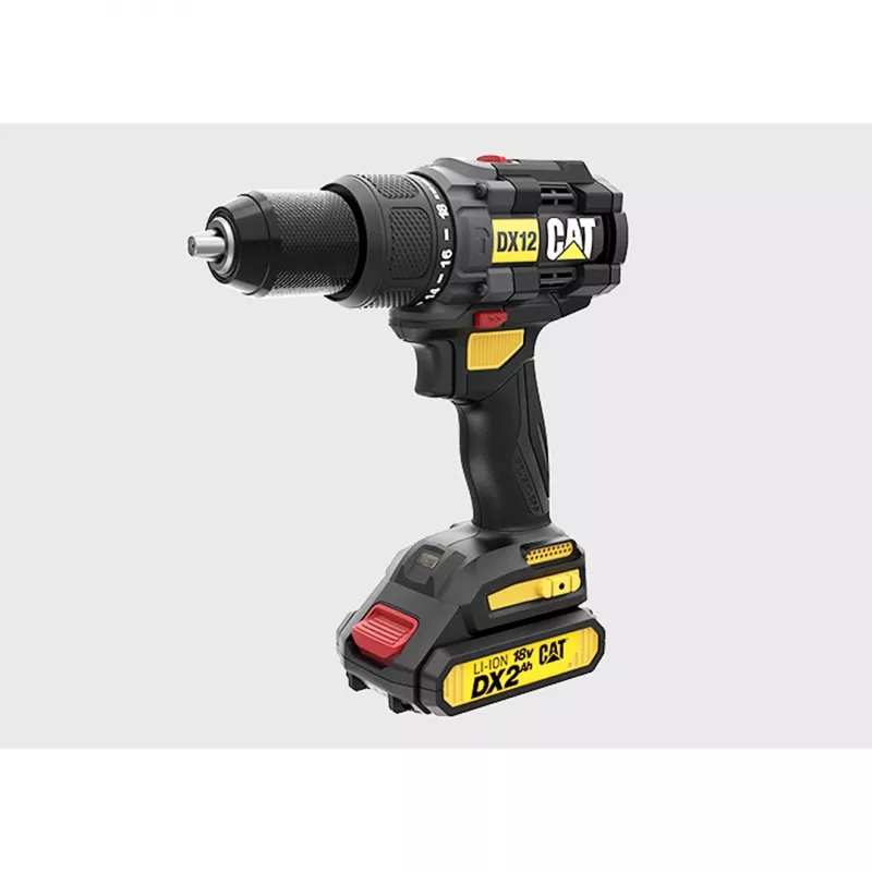 CATERPILLAR DX12 18V bezuhlíkový akumulátorový vŕtací skrutkovač set 2x2,0Ah Li-Ion