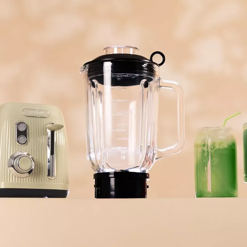 Cecotec mixér Power Black Titanium RetroGreen, 1200 W, 1,5 L sklenená nádoba, zelená