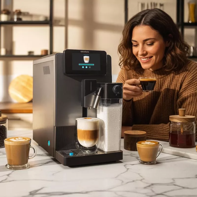 Cecotec kávovar Cremmaet Latte Jar 19 bar automatický integrovaný naparovač mlieka čierna/strieborná 1500 W