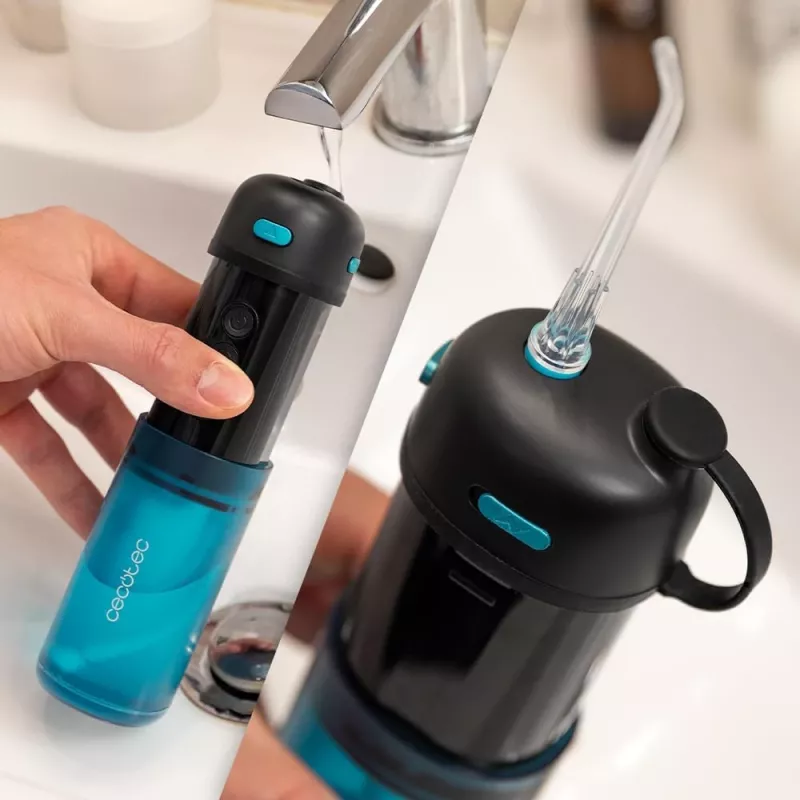 Cecotec ústna sprcha ToothCare Jet Splash 150 ml čierna/modrá 2 trysky