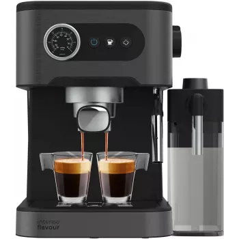 Cecotec Power Espresso 20 Pro Latte kávovar, 20 bar tlak pumpy, integrovaný naparovač mlieka, poloautomatický, čierna, 1350 W