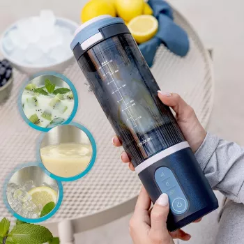 Cecotec Power Titanium Shake2Go prenosný mixér, 180 W, nádoba bez BPA, 0,6 L, Lagoon