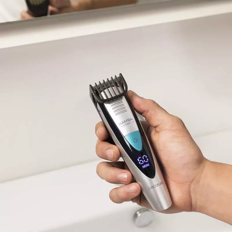 Cecotec PrecisionCare Pro 5-in-1 bezdrôtový mokrý a suchý zastrihávač, 13 dĺžkových stupňov, čierna/strieborná