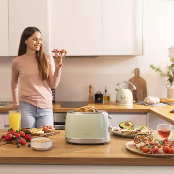 Cecotec hriankovač Toast&Taste 800 Vintage 850 W 2 štrbiny nerez svetlozelený