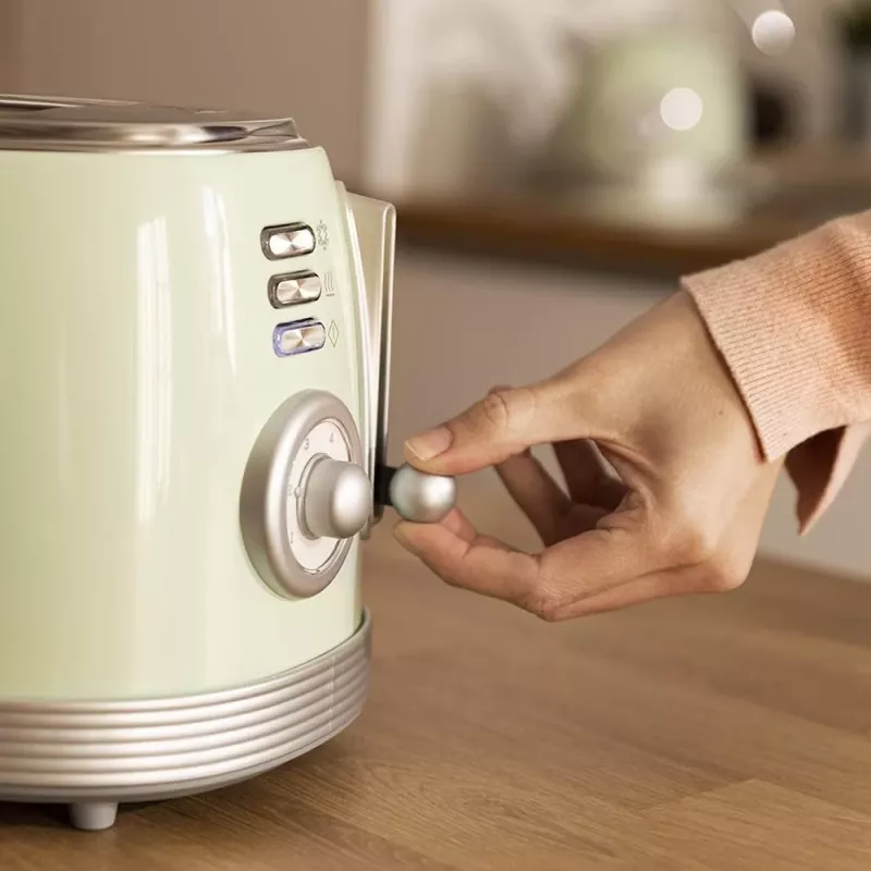 Cecotec hriankovač Toast&Taste 800 Vintage 850 W 2 štrbiny nerez svetlozelený