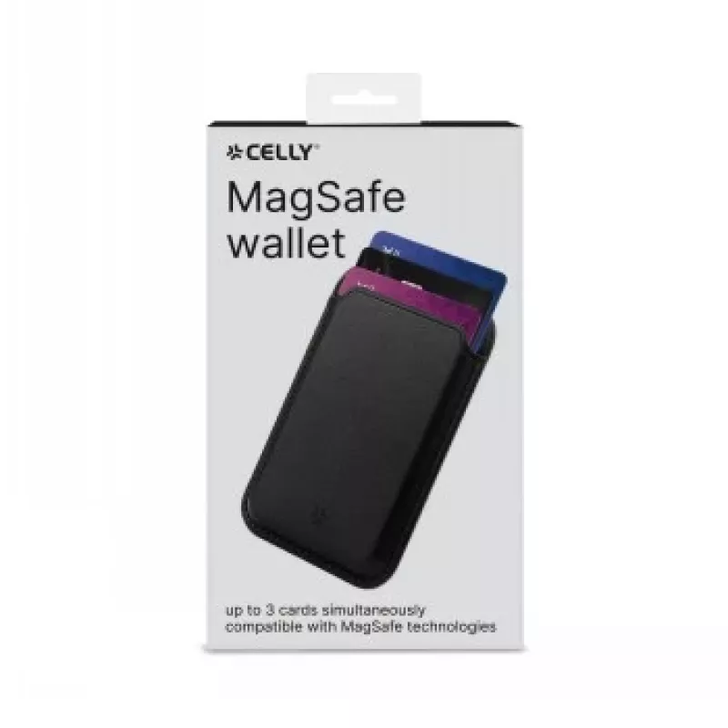 CELLY MAGWALLETBK MagSafe magnetická peňaženka s RFID blokovaním, čierna