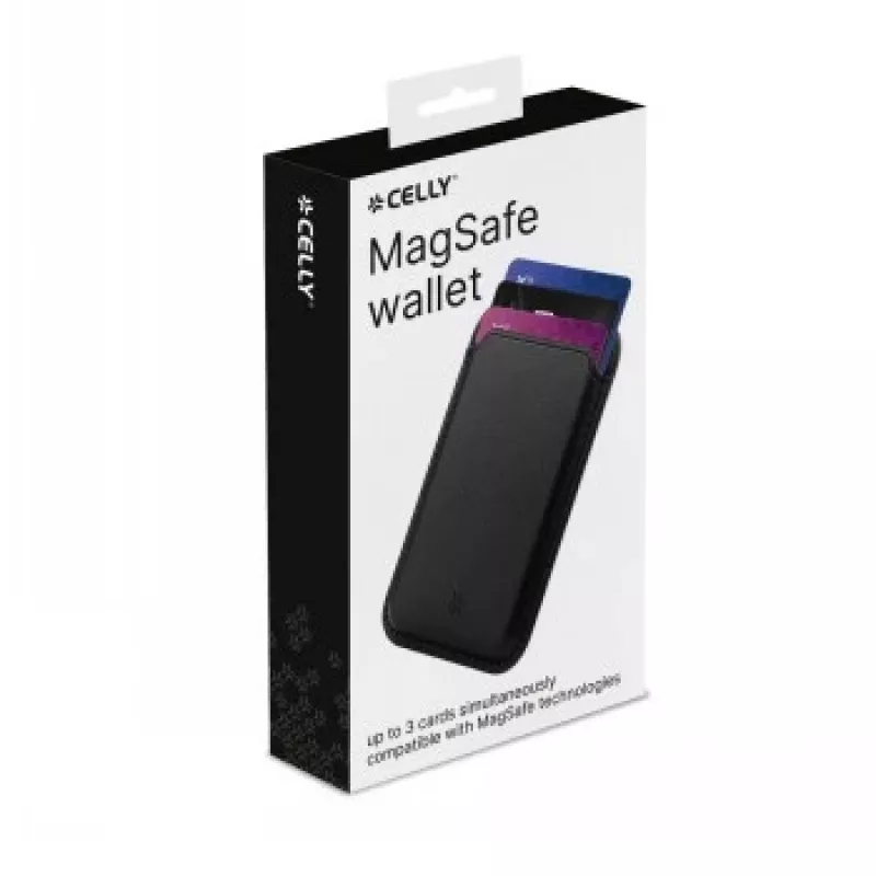 CELLY MAGWALLETBK MagSafe magnetická peňaženka s RFID blokovaním, čierna