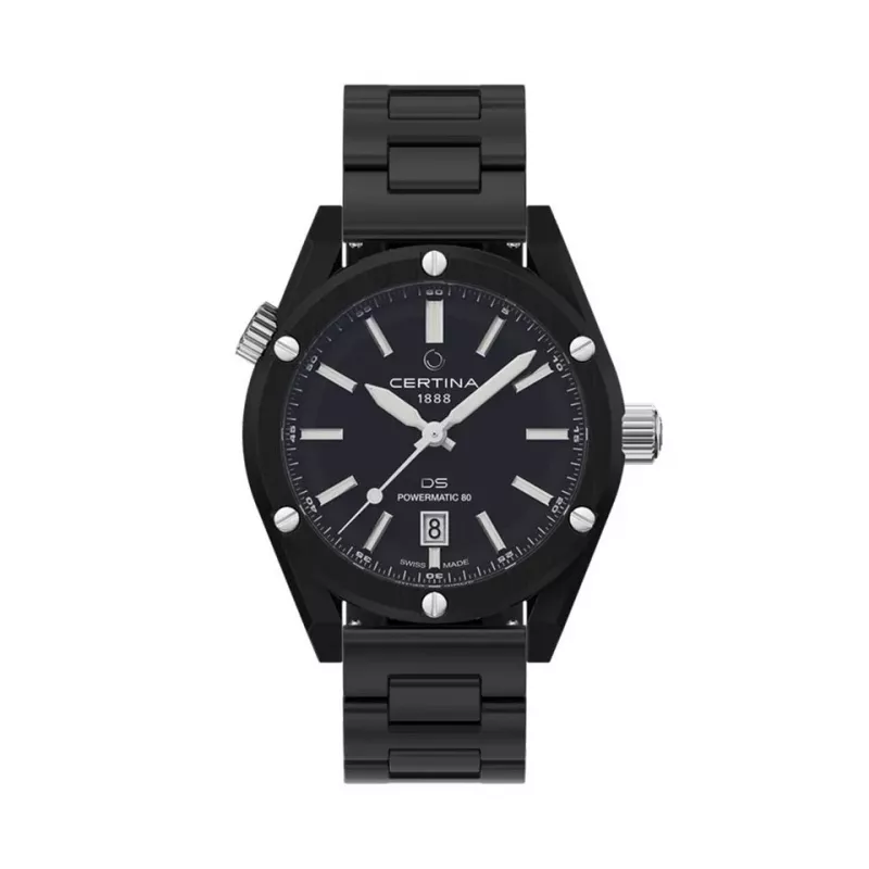 CERTINA DS Action Diver Automatic 43mm čierny ciferník remienok NATO pánske hodinky C041407390510