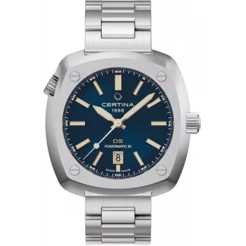 CERTINA DS Action Diver Automatic pánske hodinky 43mm modrý ciferník nehrdzavejúca oceľ milánsky remienok C041407190410