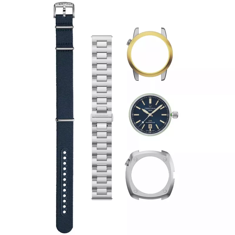 CERTINA DS Action Diver pánske automatické hodinky 43mm modrý ciferník milánsky sieťkovaný náramok z nehrdzavejúcej ocele C041407190410