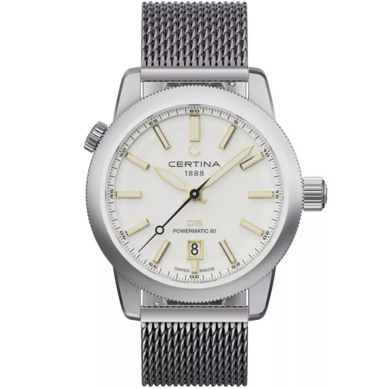 CERTINA DS Action Diver pánske automatické hodinky 43mm strieborný ciferník sivý NATO remienok C041407190310