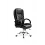 CHAIR RELAX 75x64x110-118 cm čierna ergonomická kancelárska/herá stolička s PU kožou, výškovo nastaviteľná, sklon až 150°, integrovaná opierka hlavy a bedrovej chrbtice, nosnosť 120 kg