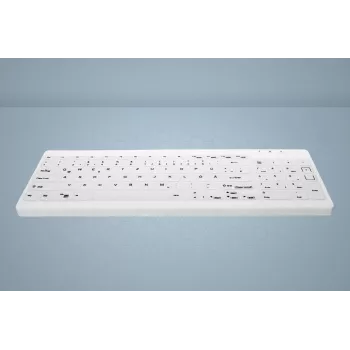 CHERRY Contour Active Key QuickClean AK-C7012 káblová klávesnica, čierna, QWERTY, USB, CHERRY SX Scissor Technology, 105 klávesov, slim dizajn, dezinfikovateľný povrch