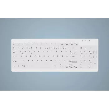 CHERRY Contour Active Key QuickClean AK-C7012 káblová klávesnica, čierna, QWERTY, USB, CHERRY SX Scissor Technology, 105 klávesov, slim dizajn, dezinfikovateľný povrch