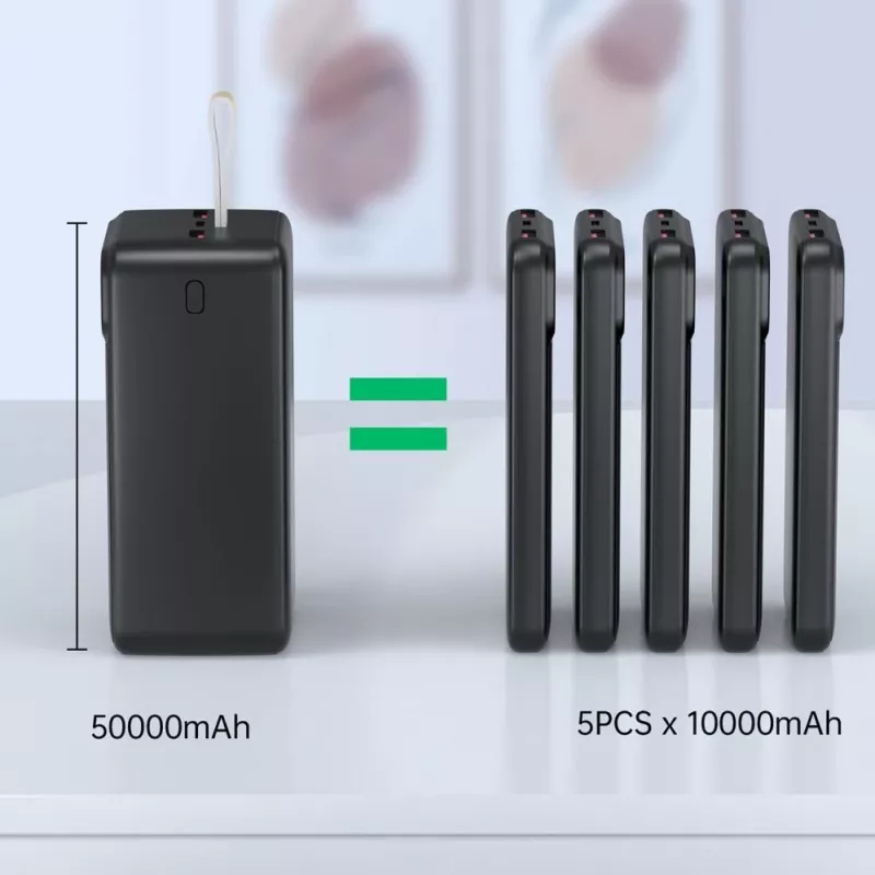 CHOETECH B732 power banka 50000 mAh 22.5W PD & QC - čierna