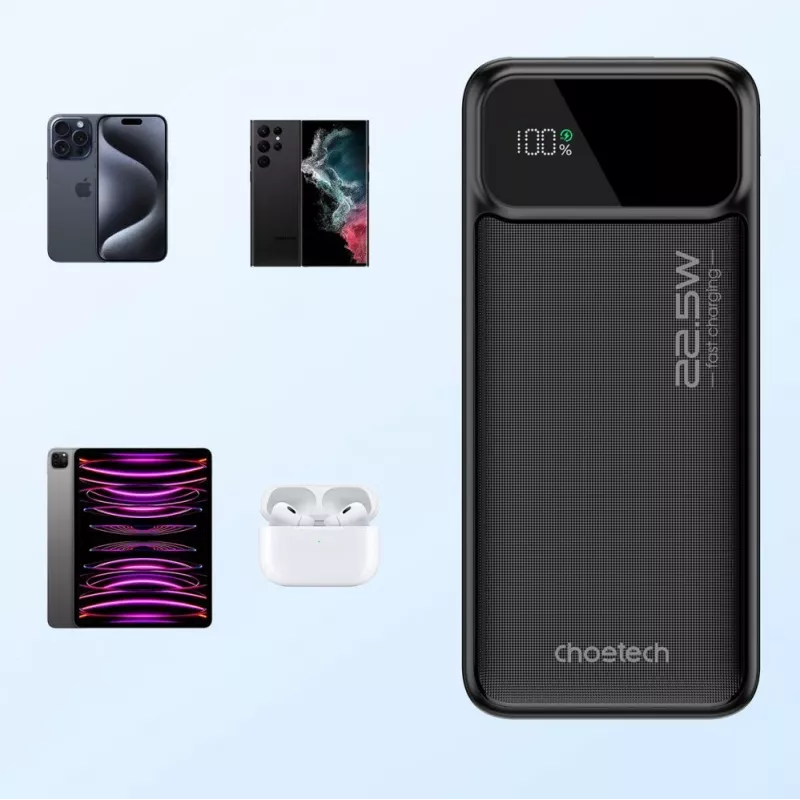 CHOETECH power banka 30000 mAh čierna