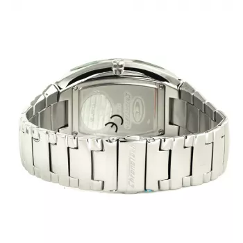 CHRONOTECH CT7065M-02M Pánske analógové quartz hodinky 36 mm nerez oceľ čierny ciferník strieborný náramok