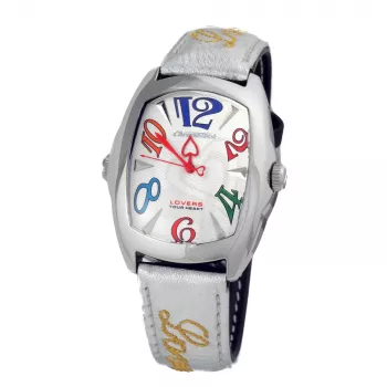 CHRONOTECH CT7696L-12 Prisma Unisex quartz hodinky 34 mm biely ciferník biely kožený remienok