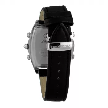 CHRONOTECH MAN CT7677M-02 analógové quartzové hodinky 45mm čierny ciferník kožený remienok