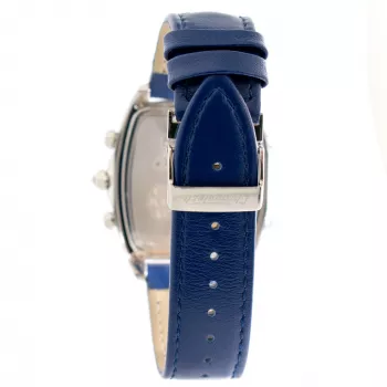 CHRONOTECH MAN CT7677M-03 45mm analógový quartzový chronograf, čierny ciferník a kožený remienok