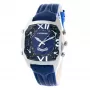 CHRONOTECH MAN CT7677M-03 45mm analógový quartzový chronograf, čierny ciferník a kožený remienok