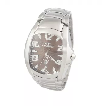 CHRONOTECH MAN CT7988M-65M analógové quartz hodinky 41mm nehrdzavejúca oceľ čierny ciferník strieborný milánsky remienok