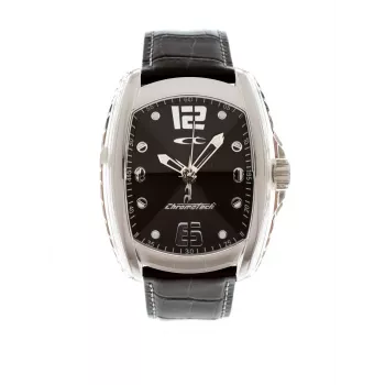 CHRONOTECH pánske RW0007 analógové quartzové hodinky 40mm nerezová oceľ čierny ciferník kožený remienok