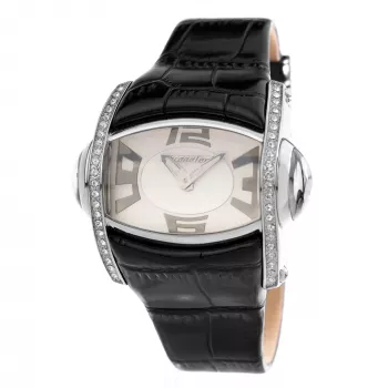 CHRONOTECH Woman CT7681M-30S quartz analógové náramkové hodinky 48 mm čierny ciferník kožený náramok