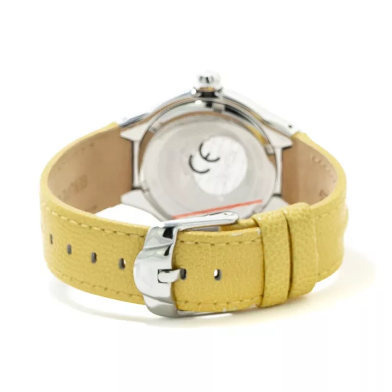 CHRONOTECH Woman CT7980L-05S 37 mm quartz analógové hodinky biely ciferník biely kožený náramok