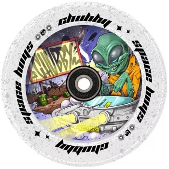 Chubby SpaceBoys fialovo-čierne trblietavé koliesko na kolobežku 110mm