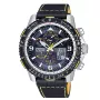 CITIZEN Eco-Drive riadené rádiovým signálom solárne hodinky JY8078-01L 45mm modrý ciferník kožený remienok