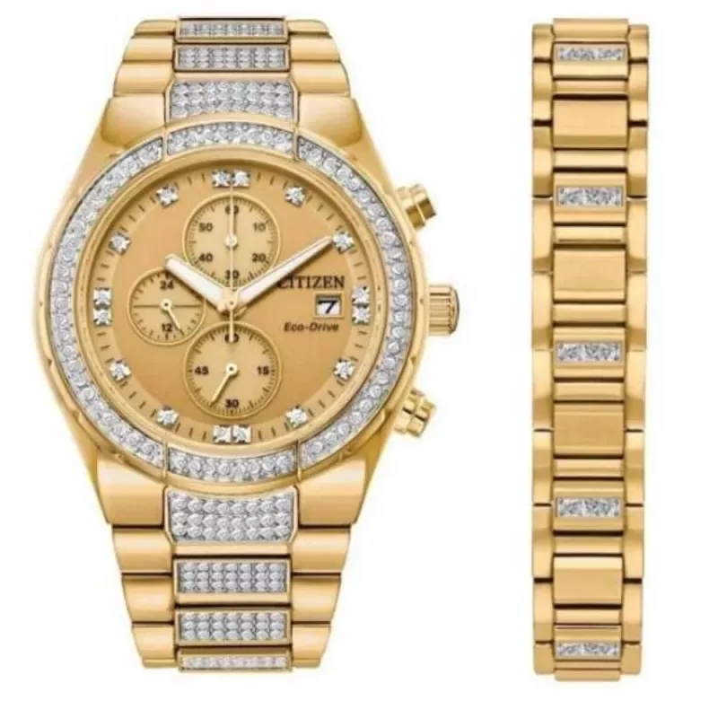 CITIZEN Eco-Drive chronograf nerezové hodinky CA0752-66P 41mm