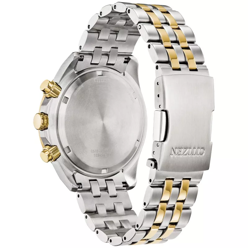 CITIZEN Eco-Drive chronograf hodinky BL5564-55H 44 mm nerezová oceľ sivý ciferník