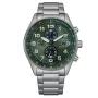 CITIZEN Eco-Drive chronograf hodinky CA0770-72X 43 mm oceľ zelený ciferník pánske
