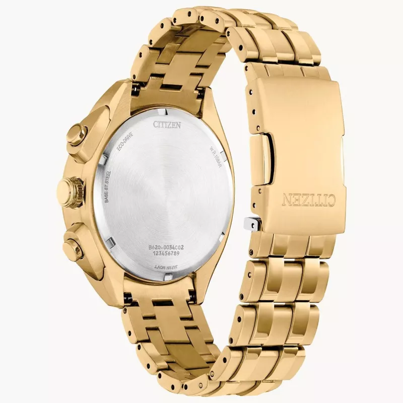 CITIZEN Eco-Drive chronograf hodinky CA4542-59X 43mm nerezová oceľ zelený ciferník