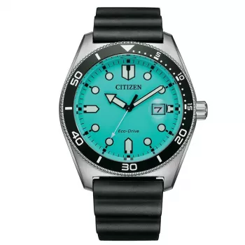 CITIZEN Eco-Drive pánske hodinky AW1760-14X 43 mm zelený nylonový remienok