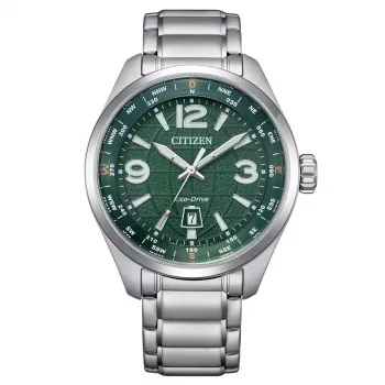 CITIZEN Eco-Drive pánske hodinky AW1830-88X 42,6mm nerezová oceľ zelený ciferník