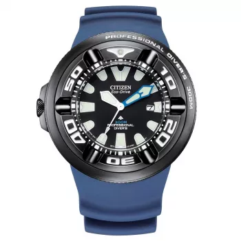 CITIZEN pánske Eco-Drive potápačské hodinky BJ8055-04E 48 mm čierny ciferník čierny uretánový remienok
