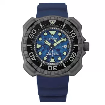 CITIZEN Promaster Marine Eco-Drive potápačské hodinky BN0227-09L 46,5mm modrý ciferník modrý polyuretánový remienok