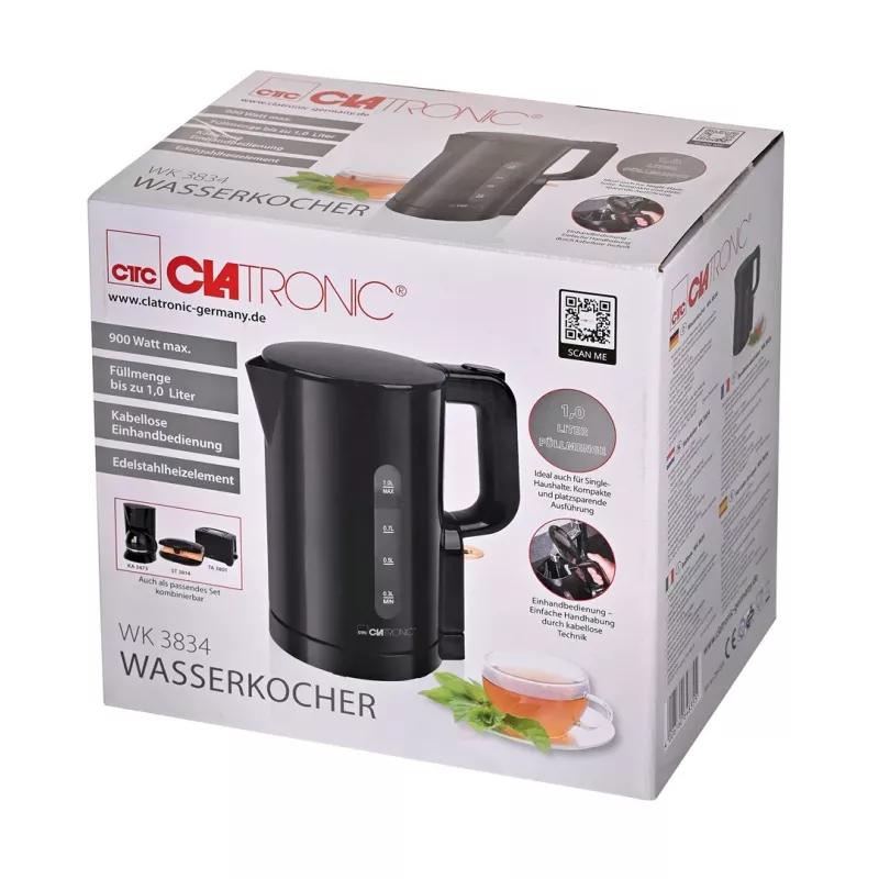 CLA WK 3834 kanvica 1L 1100W čierna